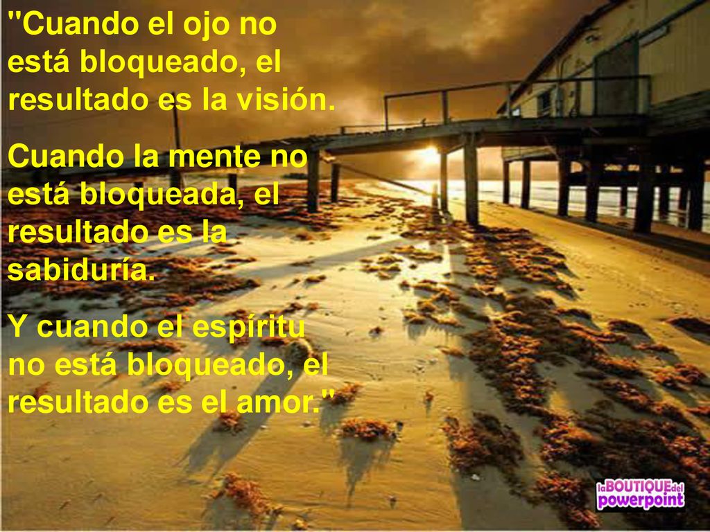 Cuando el ojo no está bloqueado, el resultado es la visión.