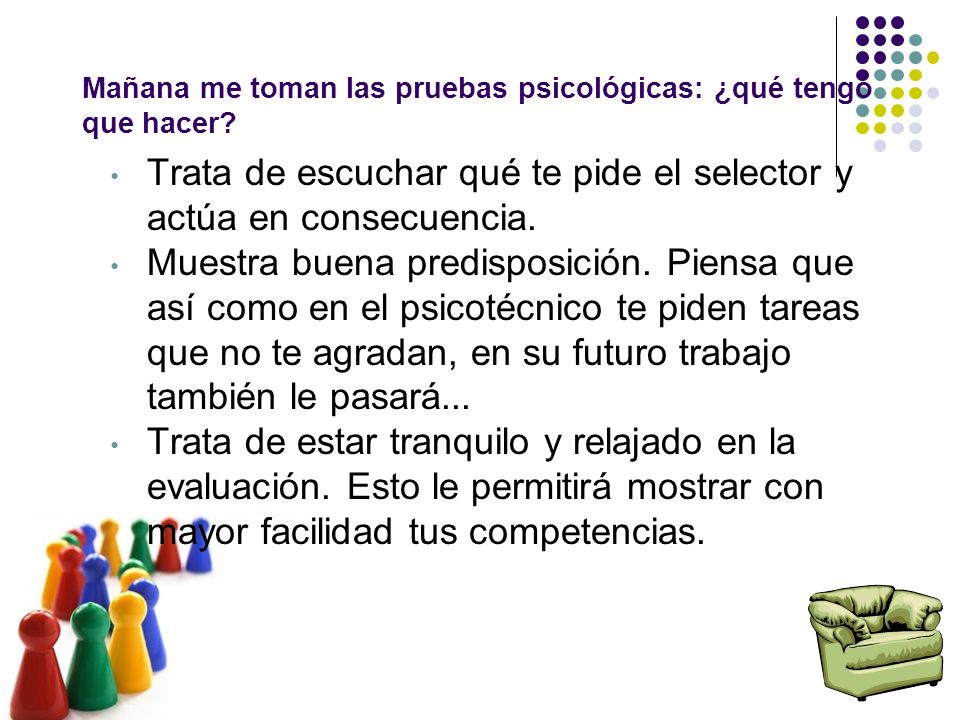 Mañana me toman las pruebas psicológicas: ¿qué tengo que hacer