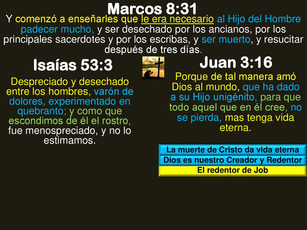 La muerte de Cristo da vida eterna Dios es nuestro Creador y Redentor