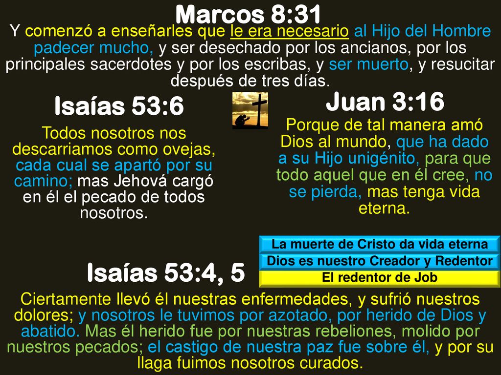La muerte de Cristo da vida eterna Dios es nuestro Creador y Redentor