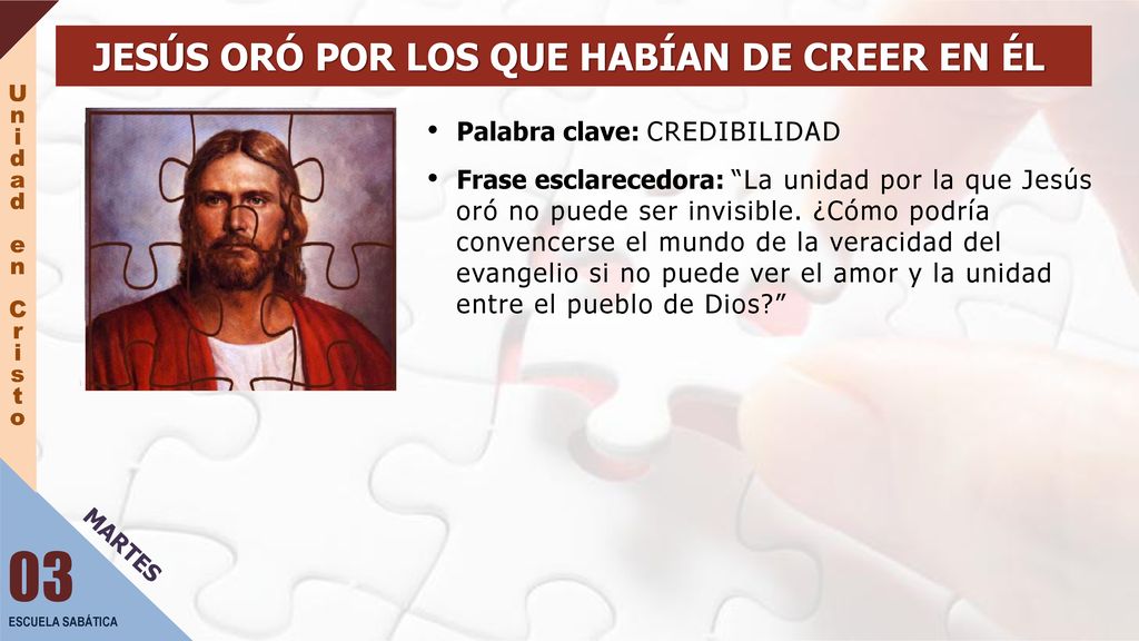 JESÚS ORÓ POR LOS QUE HABÍAN DE CREER EN ÉL