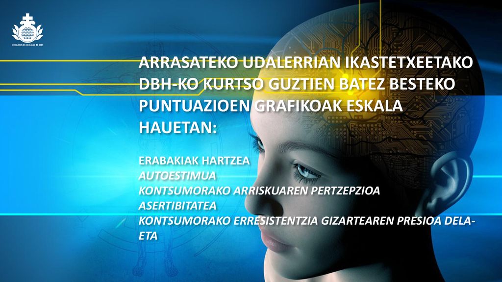 ARRASATEKO UDALERRIAN IKASTETXEETAKO DBH-KO KURTSO GUZTIEN BATEZ BESTEKO PUNTUAZIOEN GRAFIKOAK ESKALA HAUETAN: ERABAKIAK HARTZEA AUTOESTIMUA KONTSUMORAKO ARRISKUAREN PERTZEPZIOA ASERTIBITATEA KONTSUMORAKO ERRESISTENTZIA GIZARTEAREN PRESIOA DELA-ETA
