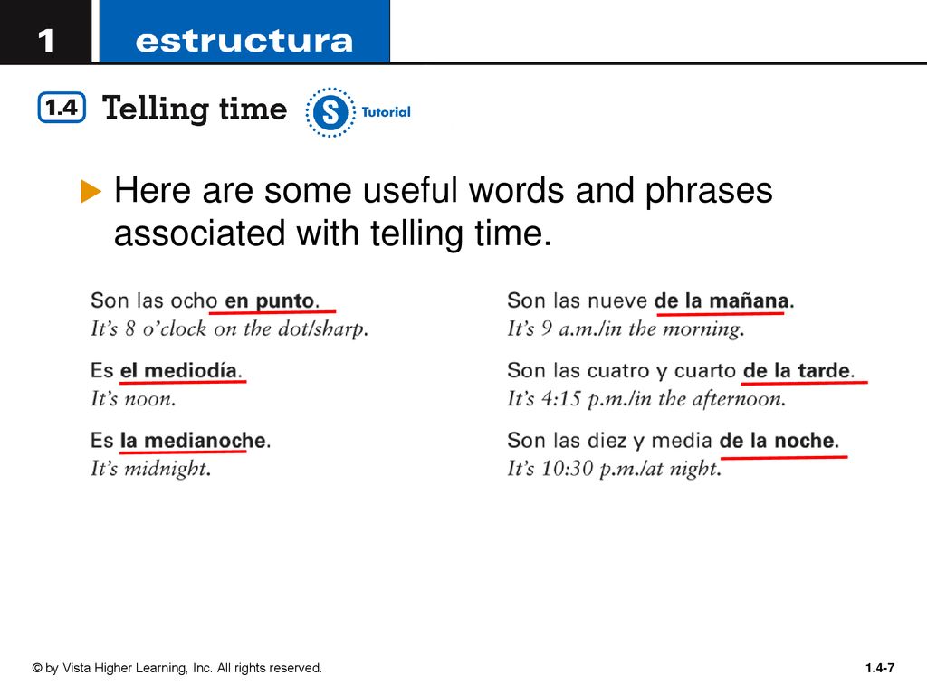 Here are some useful words and phrases associated with telling time.