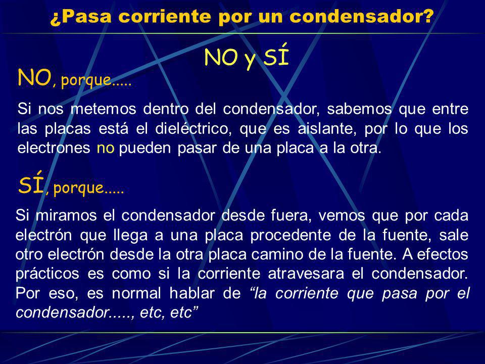 ¿Pasa corriente por un condensador