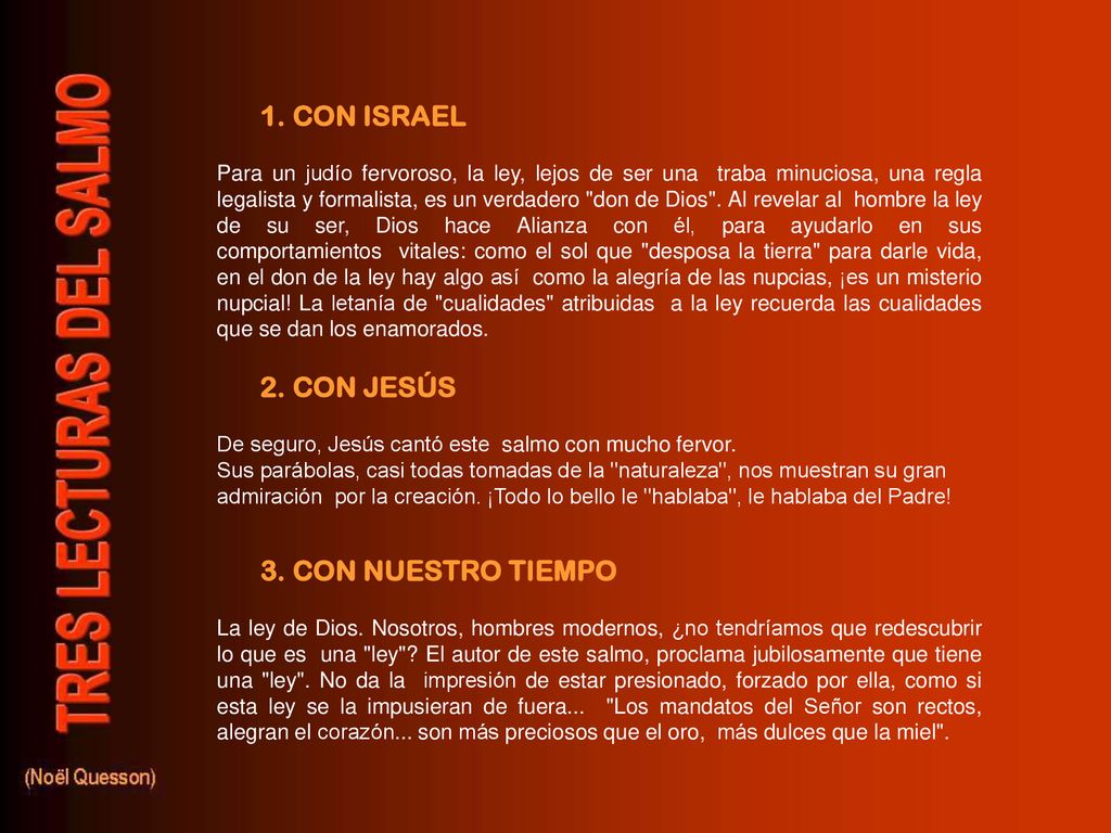 1. CON ISRAEL 2. CON JESÚS 3. CON NUESTRO TIEMPO