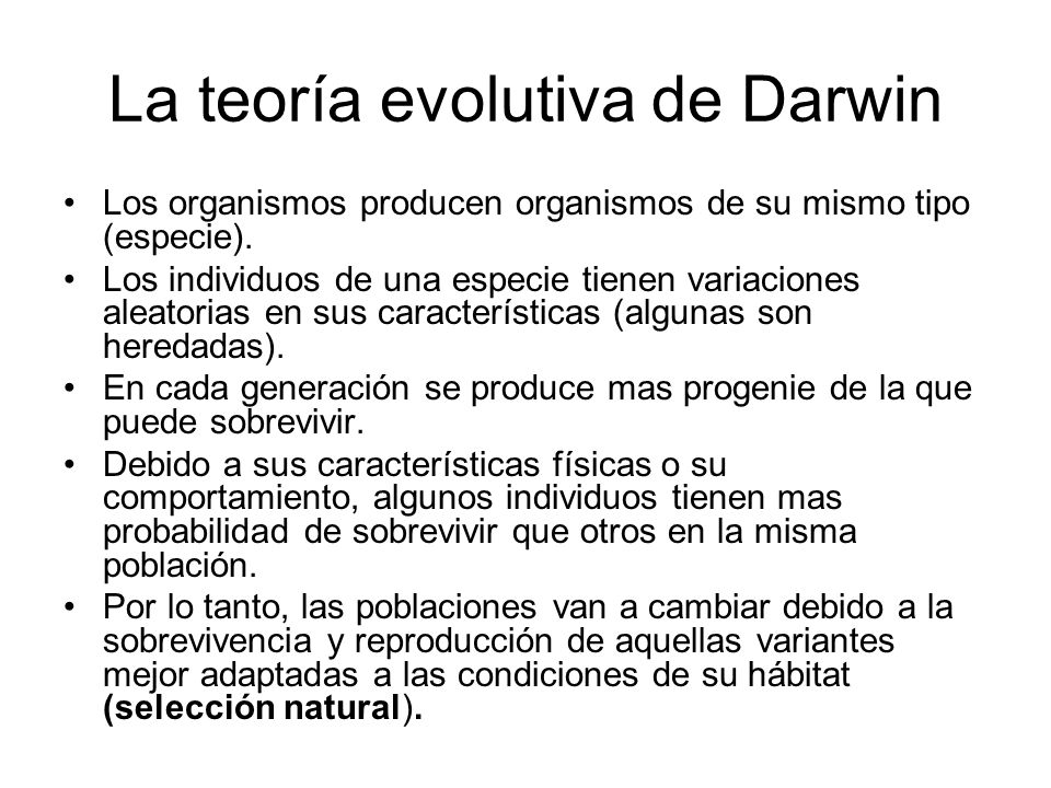 La teoría evolutiva de Darwin