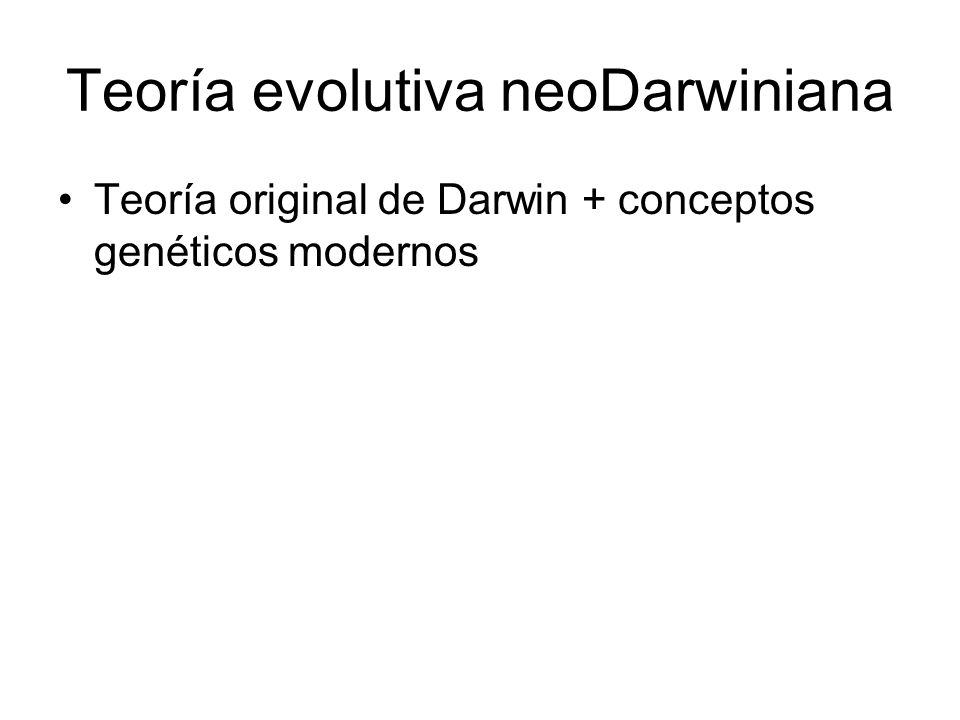 Teoría evolutiva neoDarwiniana