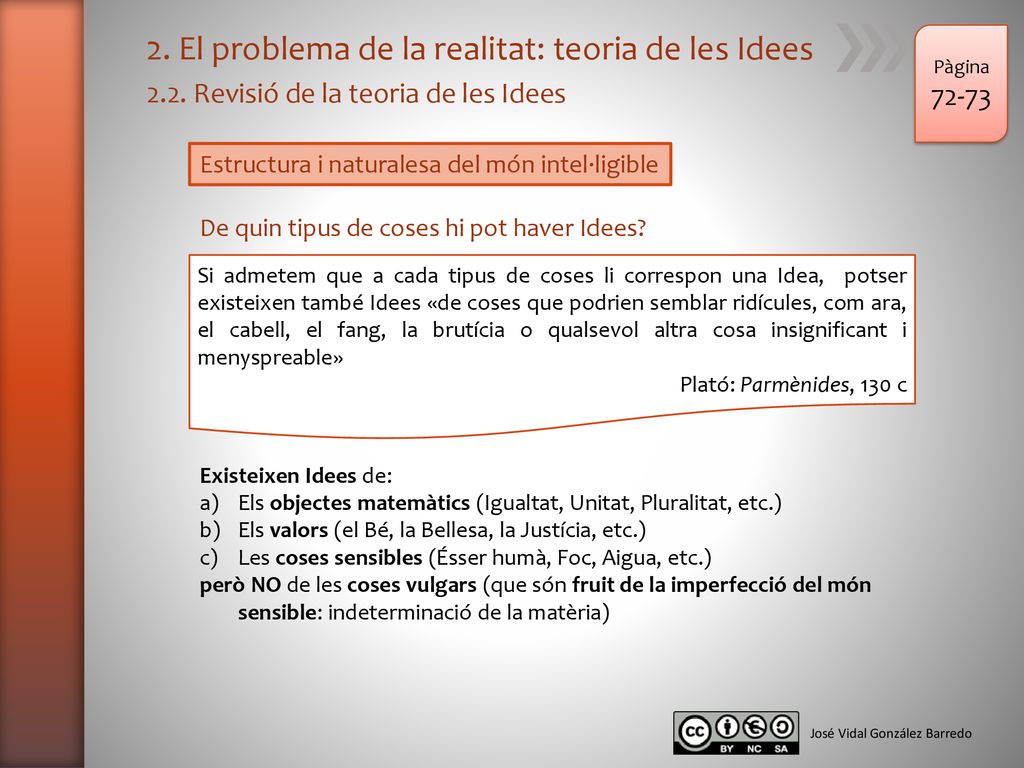 2. El problema de la realitat: teoria de les Idees