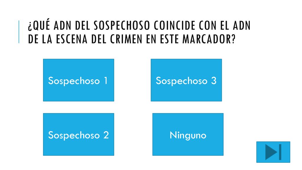 ¿Qué ADN del sospechoso coincide con el ADN de la escena del crimen en este marcador
