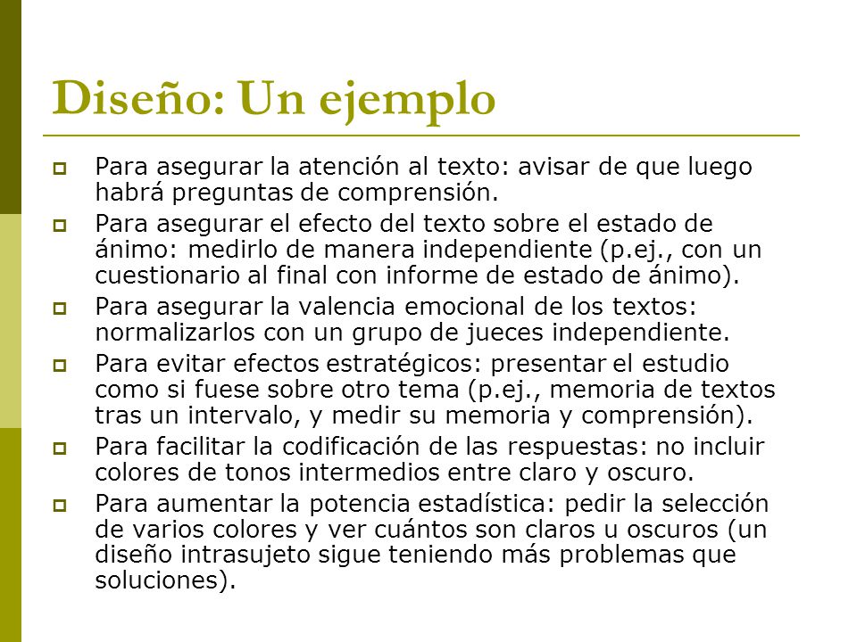 Diseño: Un ejemplo Para asegurar la atención al texto: avisar de que luego habrá preguntas de comprensión.