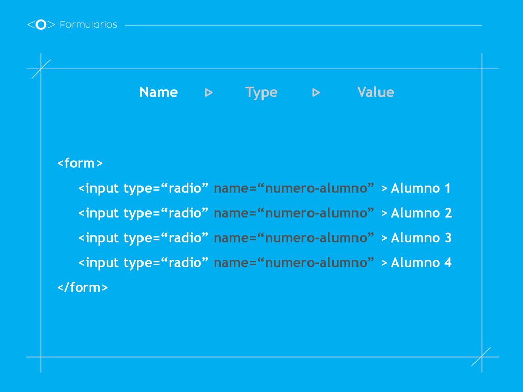 Name Type Value <form>