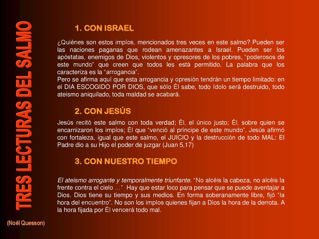 1. CON ISRAEL 2. CON JESÚS 3. CON NUESTRO TIEMPO