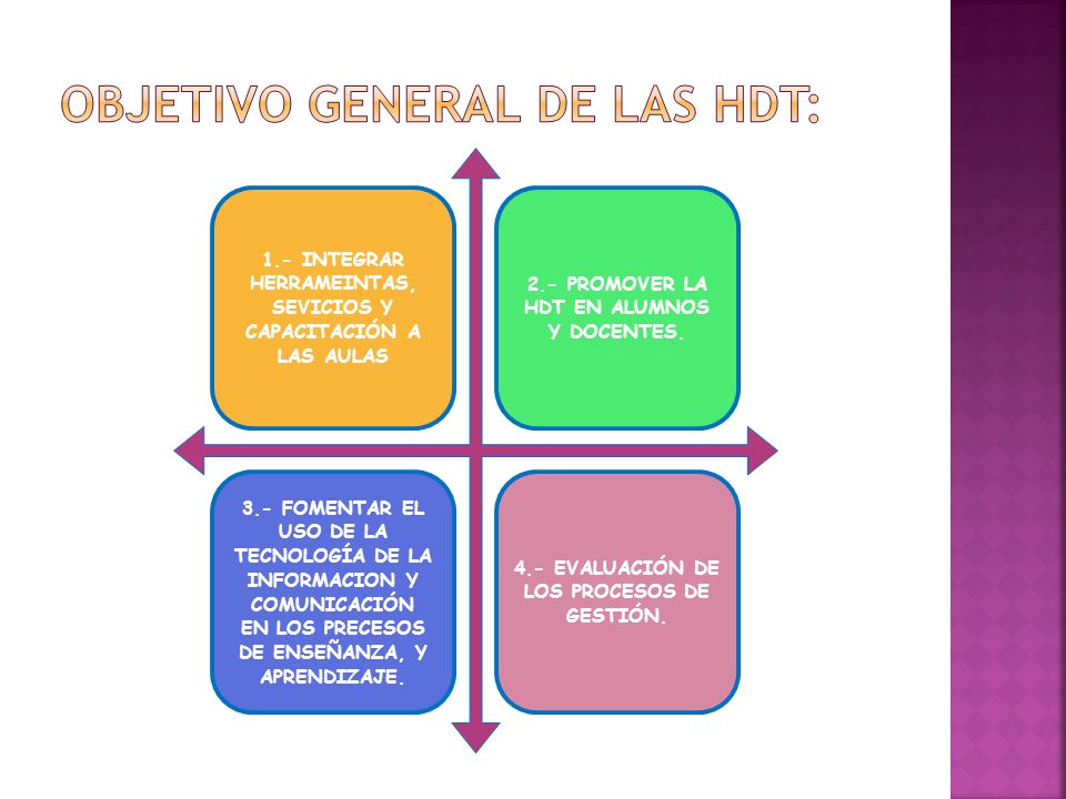 OBJETIVO GENERAL DE LAS HDT: