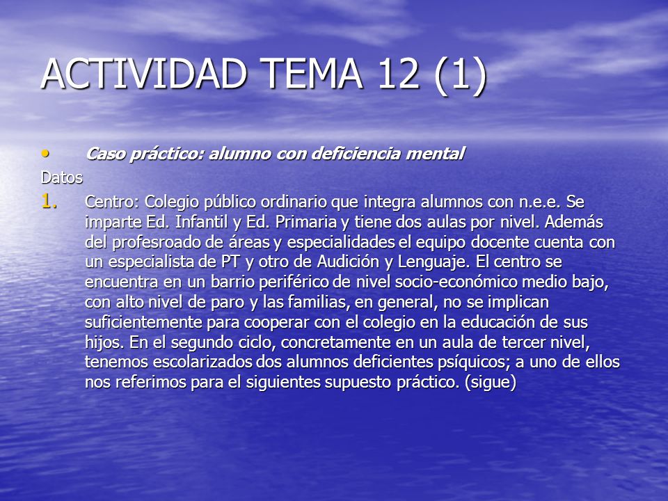ACTIVIDAD TEMA 12 (1) Caso práctico: alumno con deficiencia mental