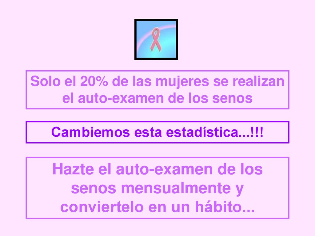 Solo el 20% de las mujeres se realizan el auto-examen de los senos