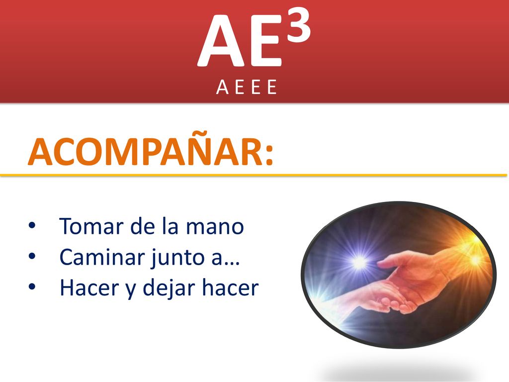 AE3 ACOMPAÑAR: Tomar de la mano Caminar junto a… Hacer y dejar hacer