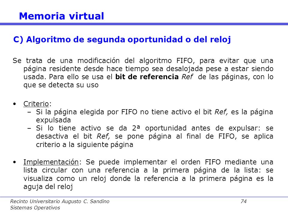 C) Algoritmo de segunda oportunidad o del reloj