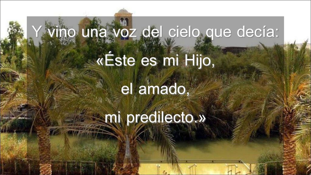 Y vino una voz del cielo que decía: «Éste es mi Hijo, el amado, mi predilecto.»
