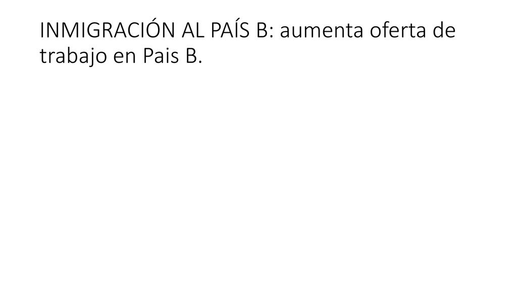 INMIGRACIÓN AL PAÍS B: aumenta oferta de trabajo en Pais B.