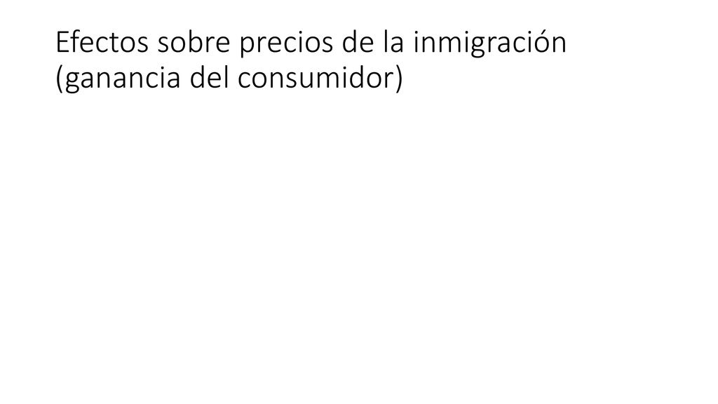 Efectos sobre precios de la inmigración (ganancia del consumidor)
