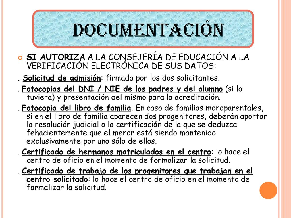 DOCUMENTACIÓN SI AUTORIZA A LA CONSEJERÍA DE EDUCACIÓN A LA VERIFICACIÓN ELECTRÓNICA DE SUS DATOS: