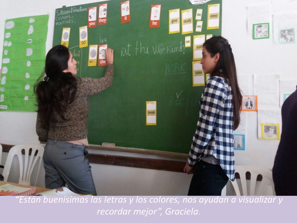 Están buenísimas las letras y los colores, nos ayudan a visualizar y recordar mejor , Graciela.