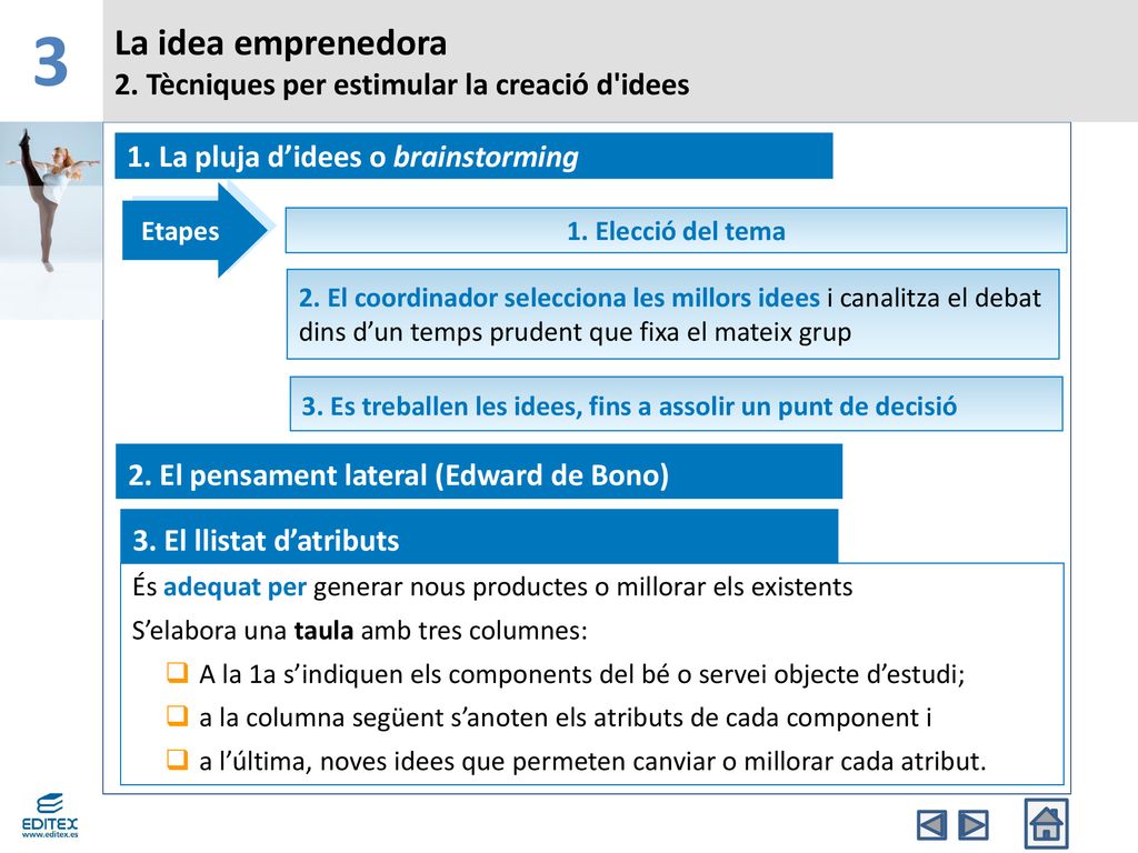 3 La idea emprenedora 2. Tècniques per estimular la creació d idees