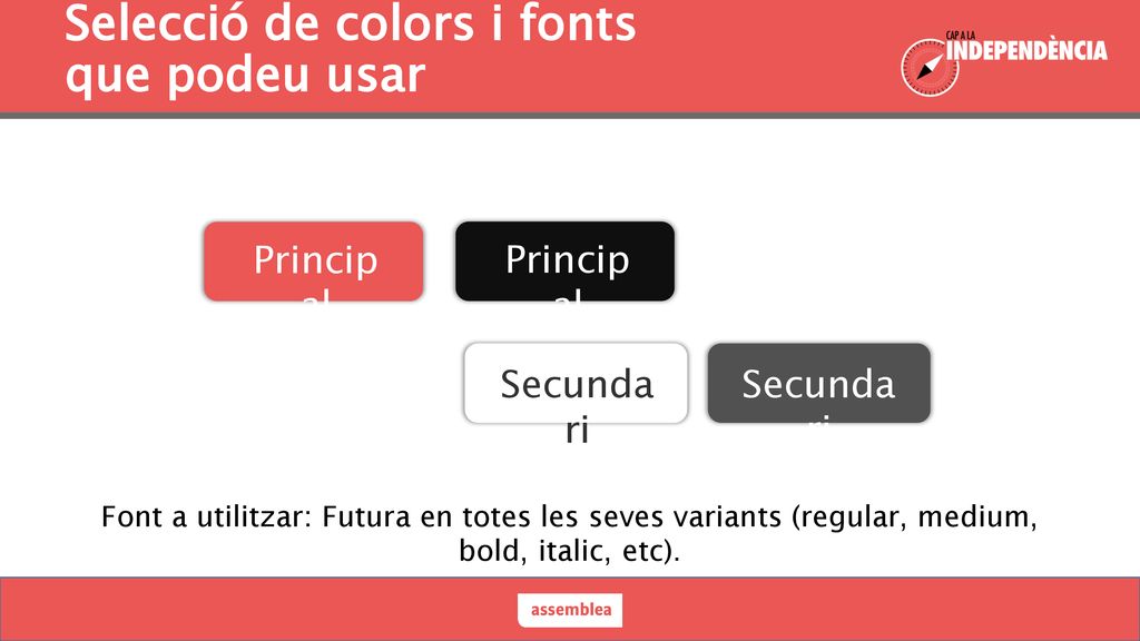 Selecció de colors i fonts que podeu usar
