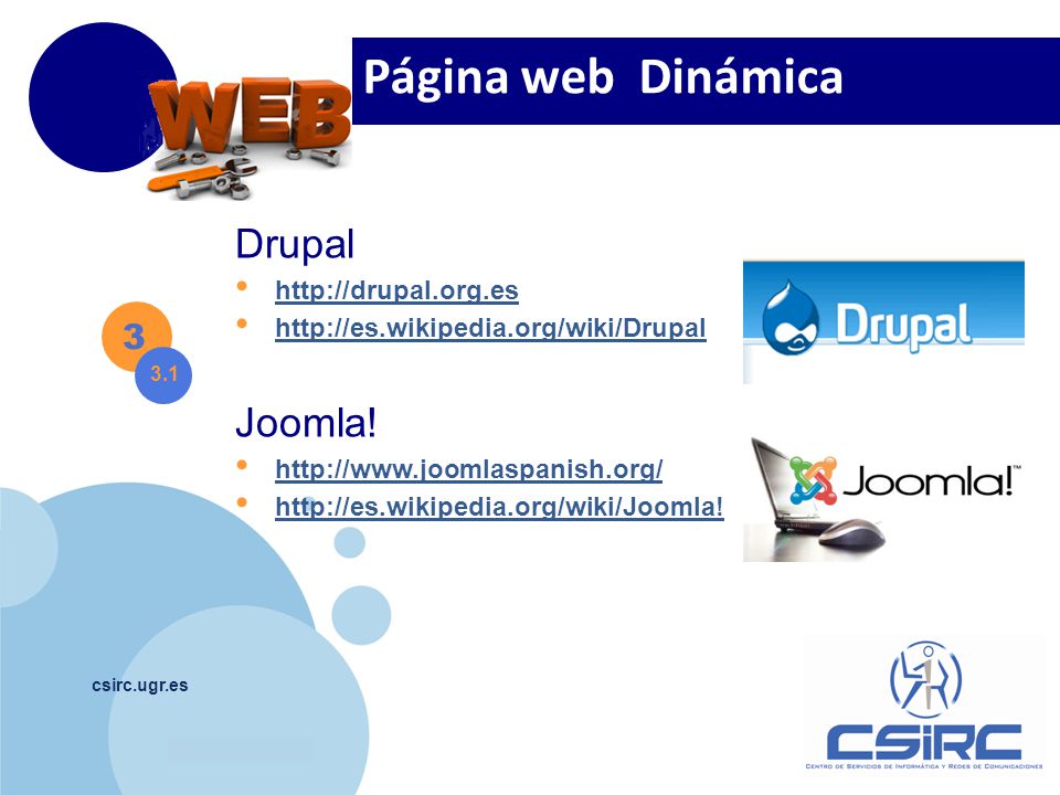 Página web Dinámica Drupal Joomla! 3