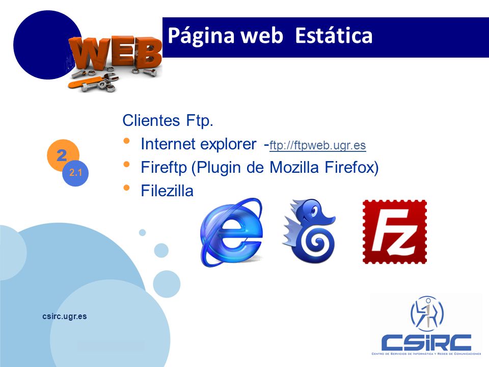 Página web Estática Clientes Ftp.