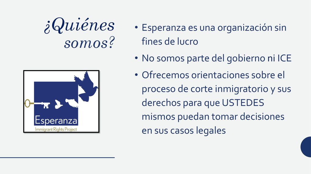 ¿Quiénes somos Esperanza es una organización sin fines de lucro