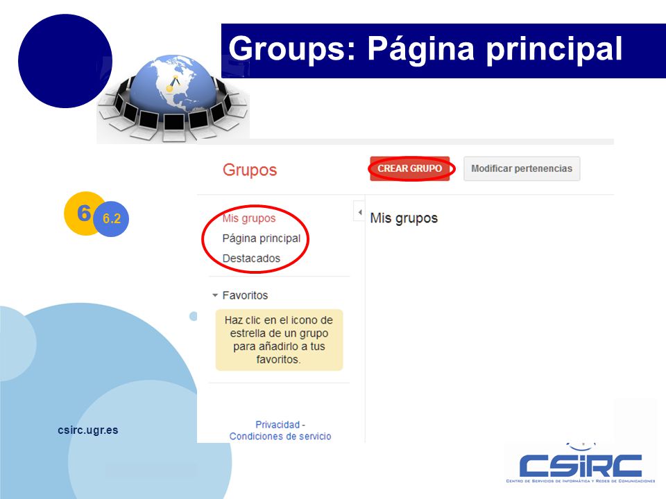 Groups: Página principal