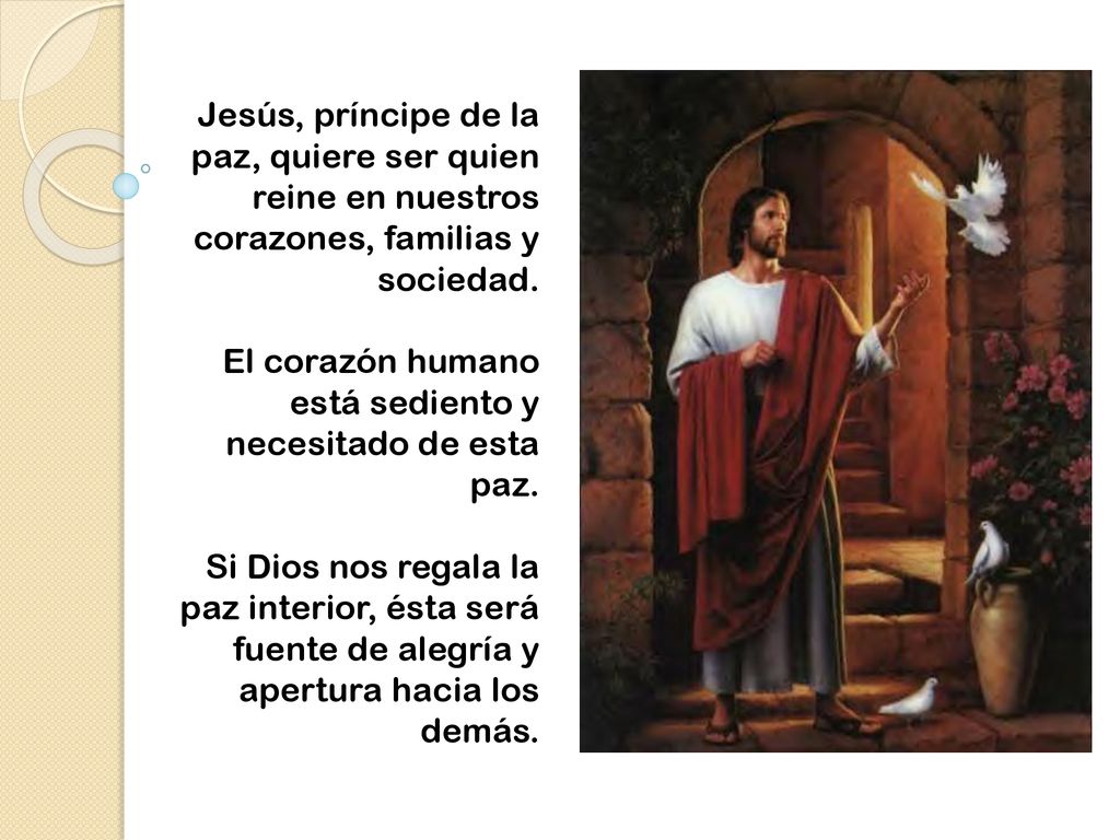 El corazón humano está sediento y necesitado de esta paz.