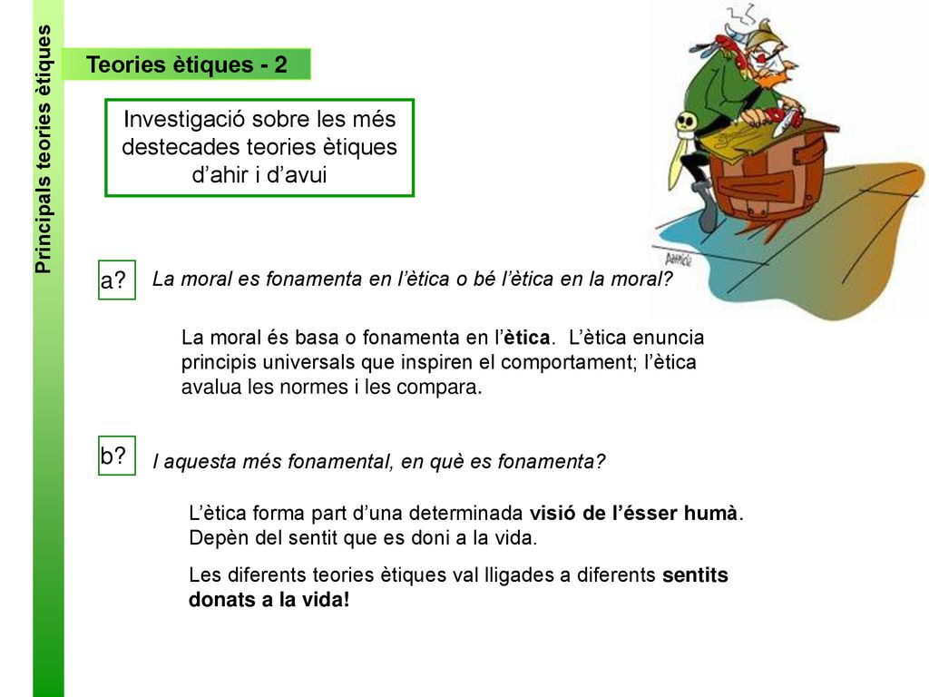 Investigació sobre les més destecades teories ètiques d’ahir i d’avui