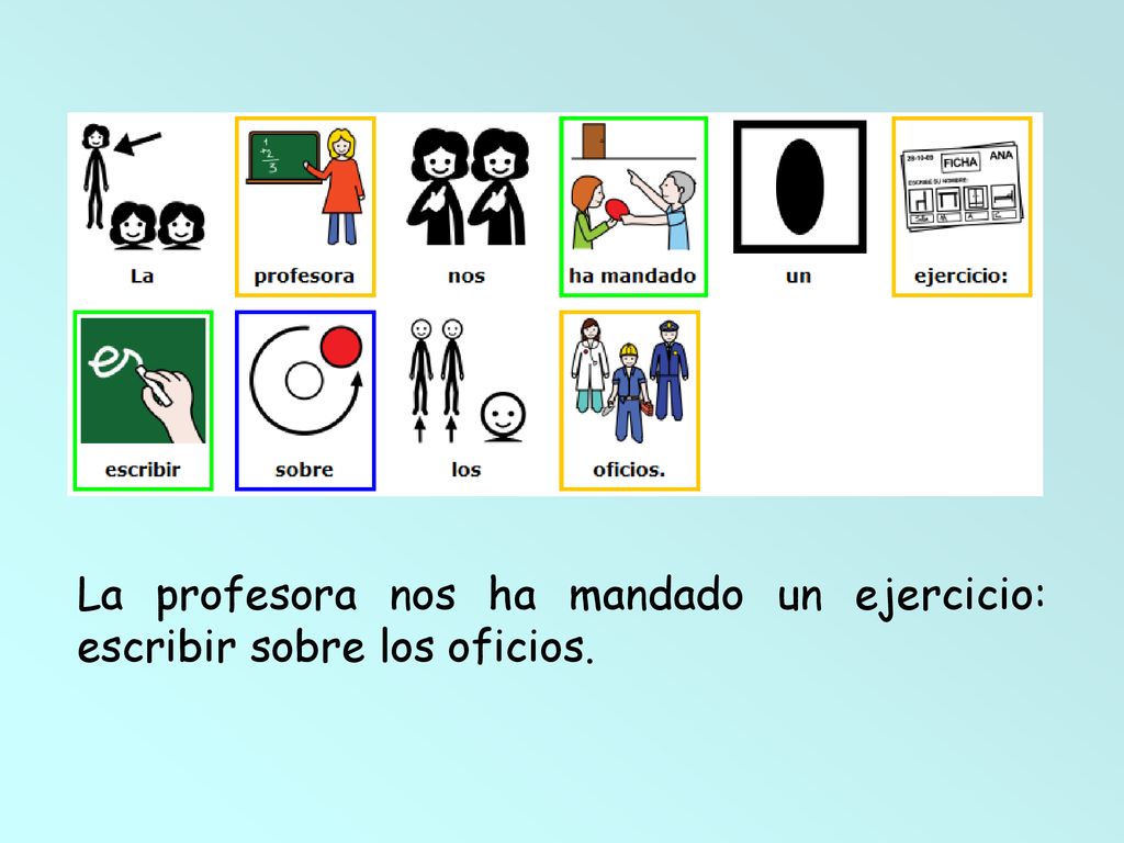 La profesora nos ha mandado un ejercicio: escribir sobre los oficios.