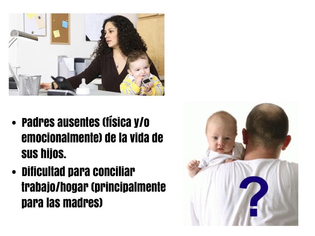 Padres ausentes (física y/o emocionalmente) de la vida de sus hijos.