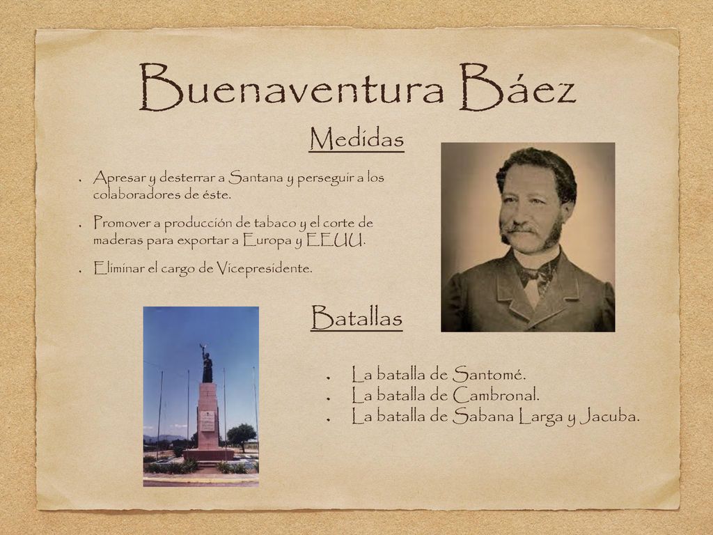 Buenaventura Báez Medidas Batallas La batalla de Santomé.