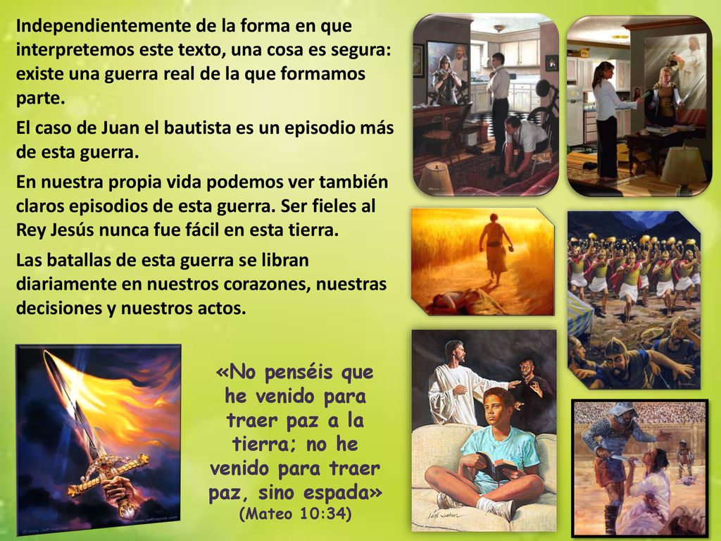 Independientemente de la forma en que interpretemos este texto, una cosa es segura: existe una guerra real de la que formamos parte.