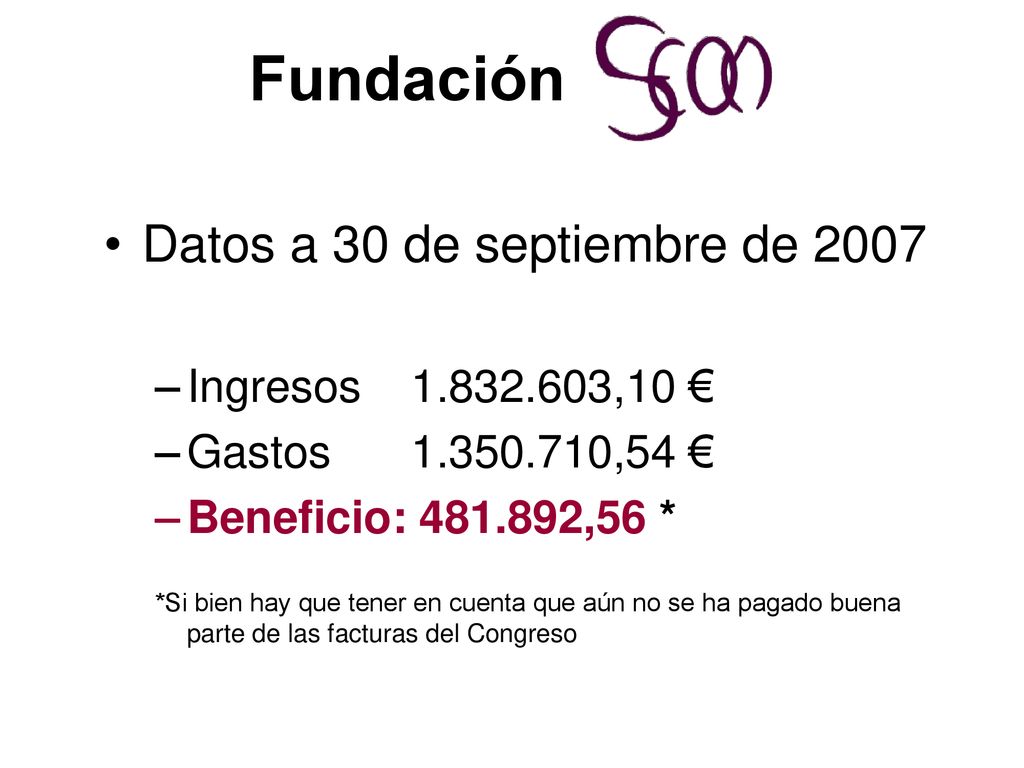 Fundación Datos a 30 de septiembre de 2007 Ingresos ,10 €