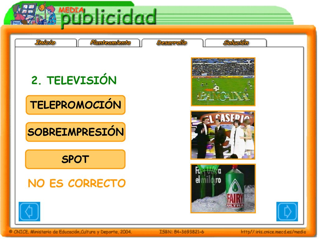 2. TELEVISIÓN TELEPROMOCIÓN SOBREIMPRESIÓN SPOT NO ES CORRECTO