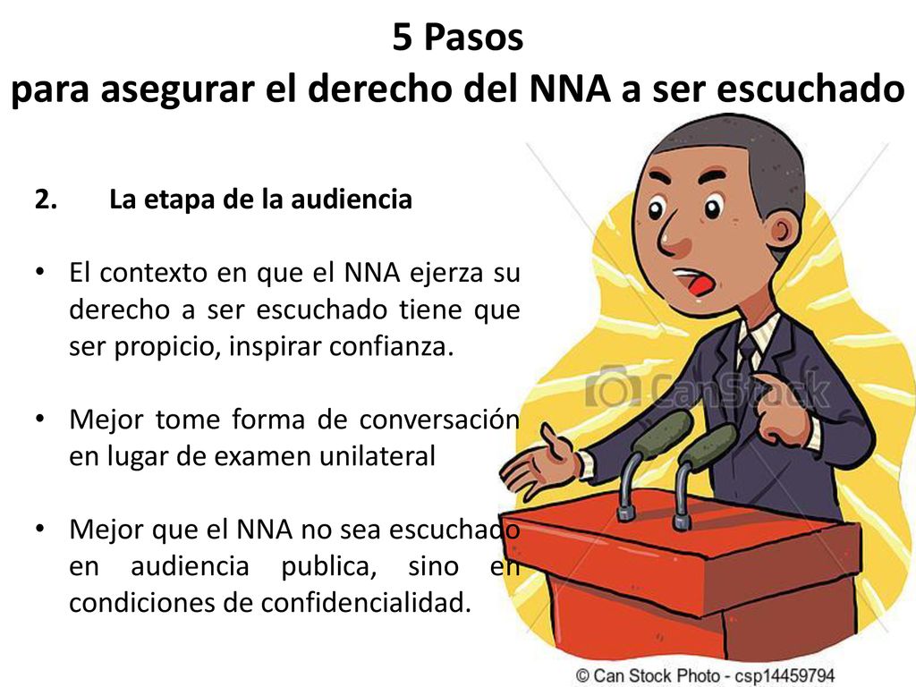 5 Pasos para asegurar el derecho del NNA a ser escuchado