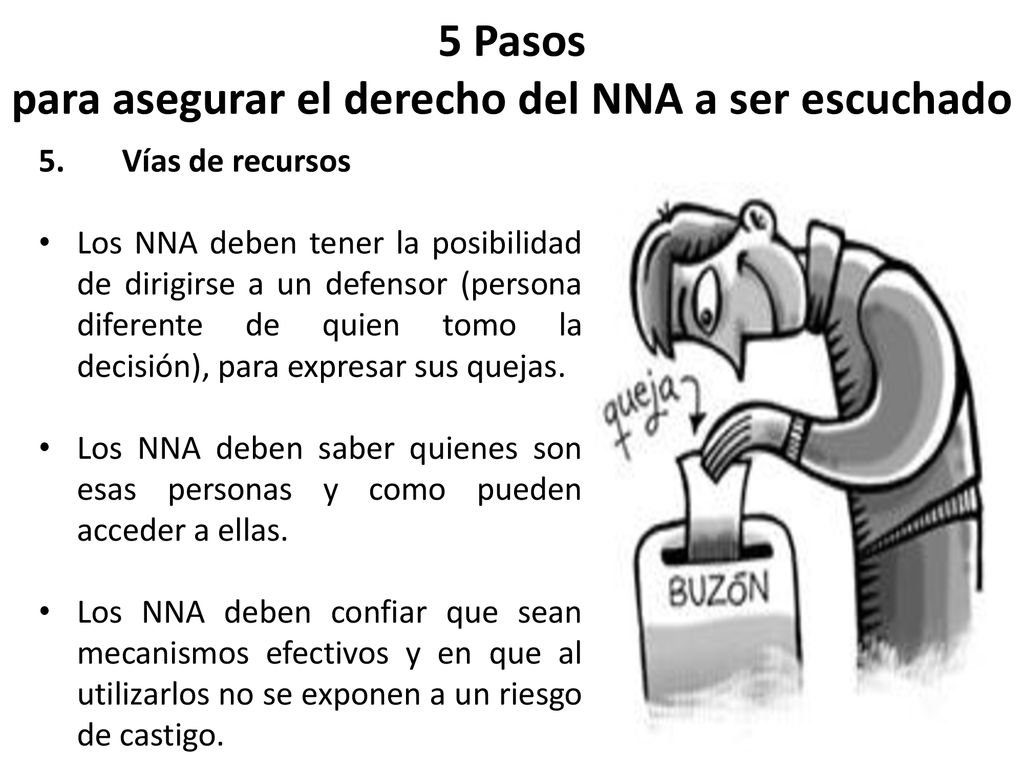 5 Pasos para asegurar el derecho del NNA a ser escuchado