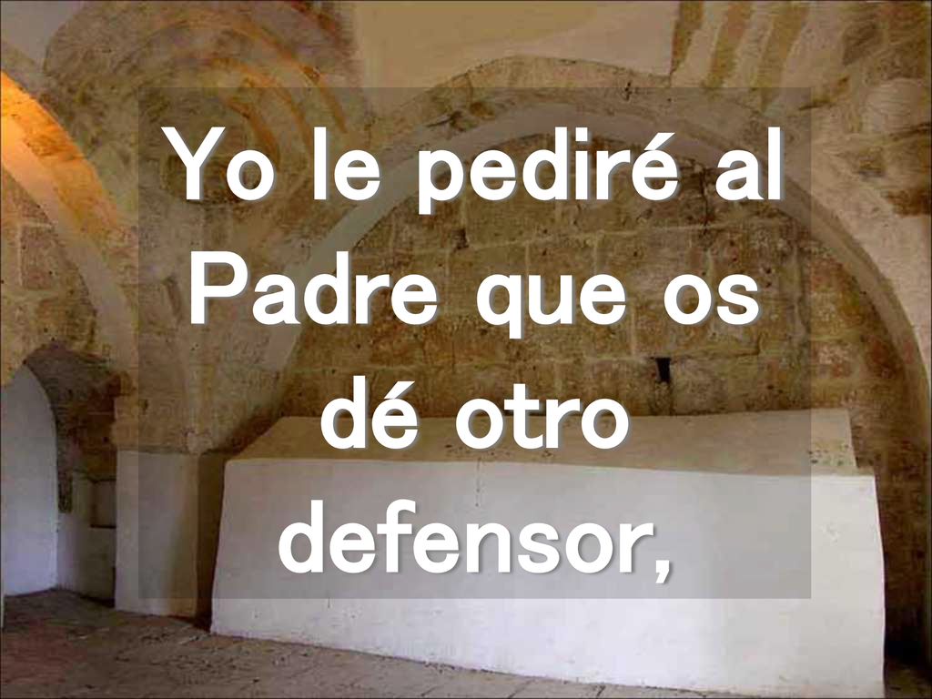 Yo le pediré al Padre que os dé otro defensor,