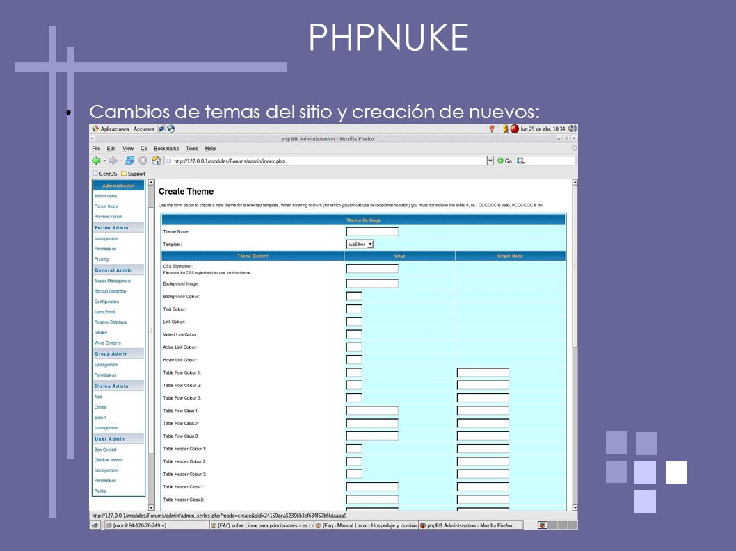 PHPNUKE Cambios de temas del sitio y creación de nuevos: