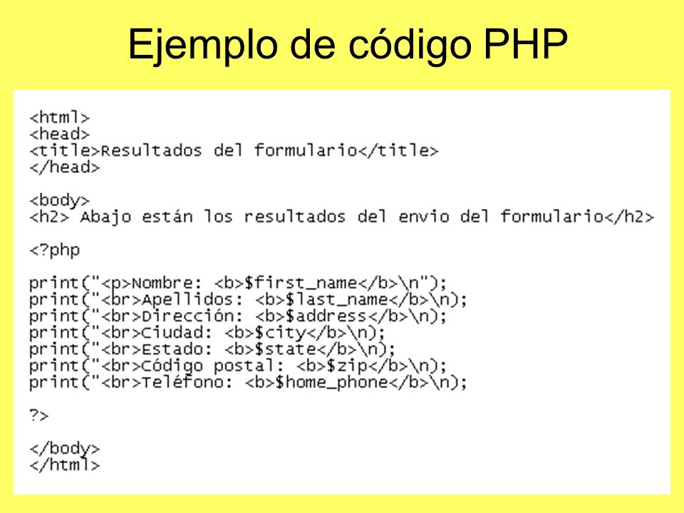Ejemplo de código PHP