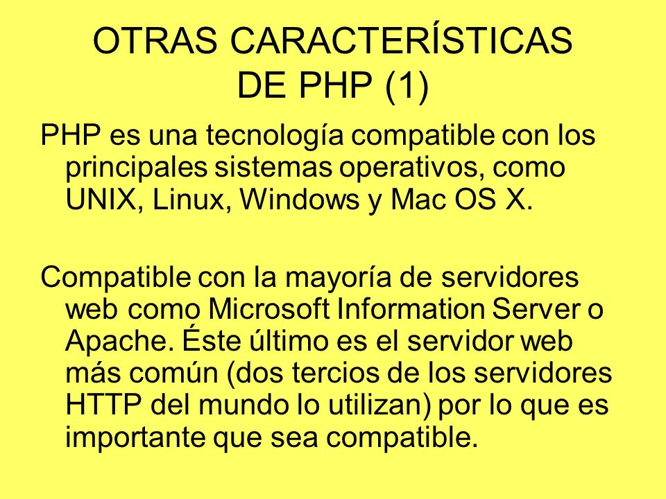 OTRAS CARACTERÍSTICAS DE PHP (1)
