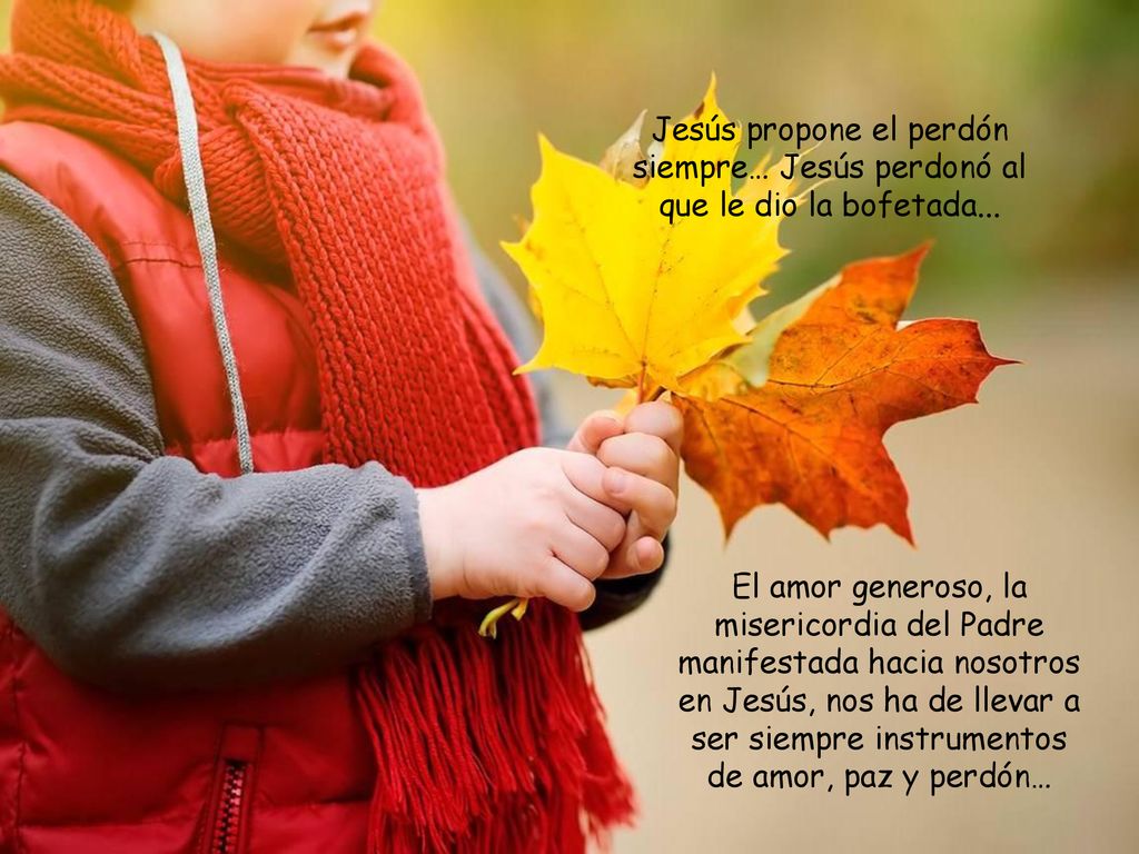 Jesús propone el perdón siempre… Jesús perdonó al que le dio la bofetada...
