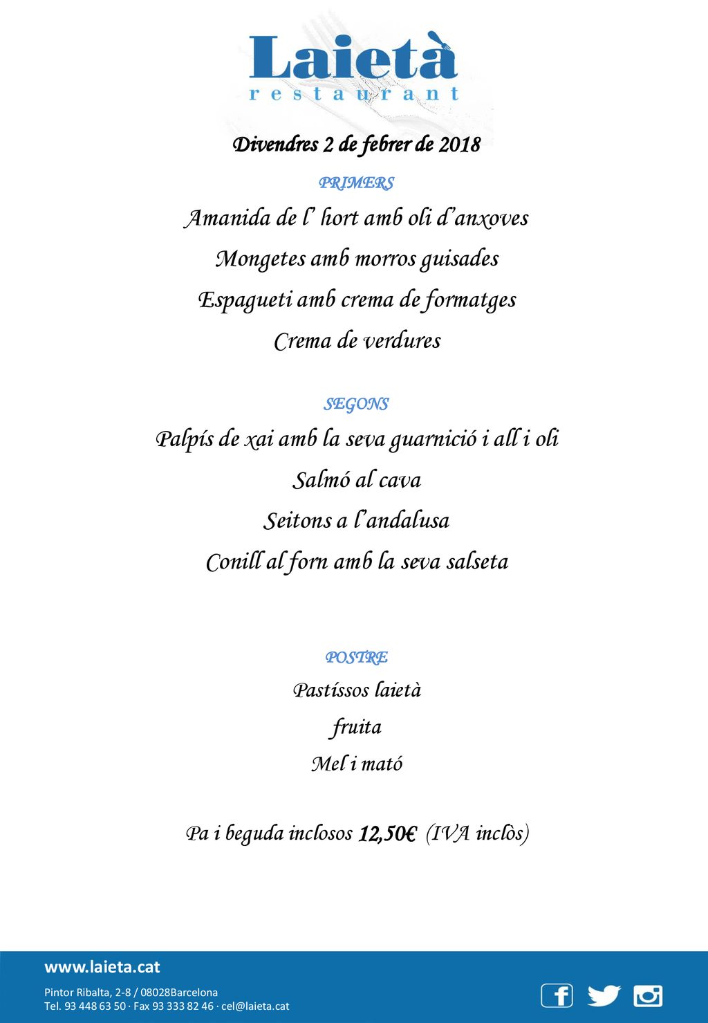 Amanida de l’ hort amb oli d’anxoves Mongetes amb morros guisades