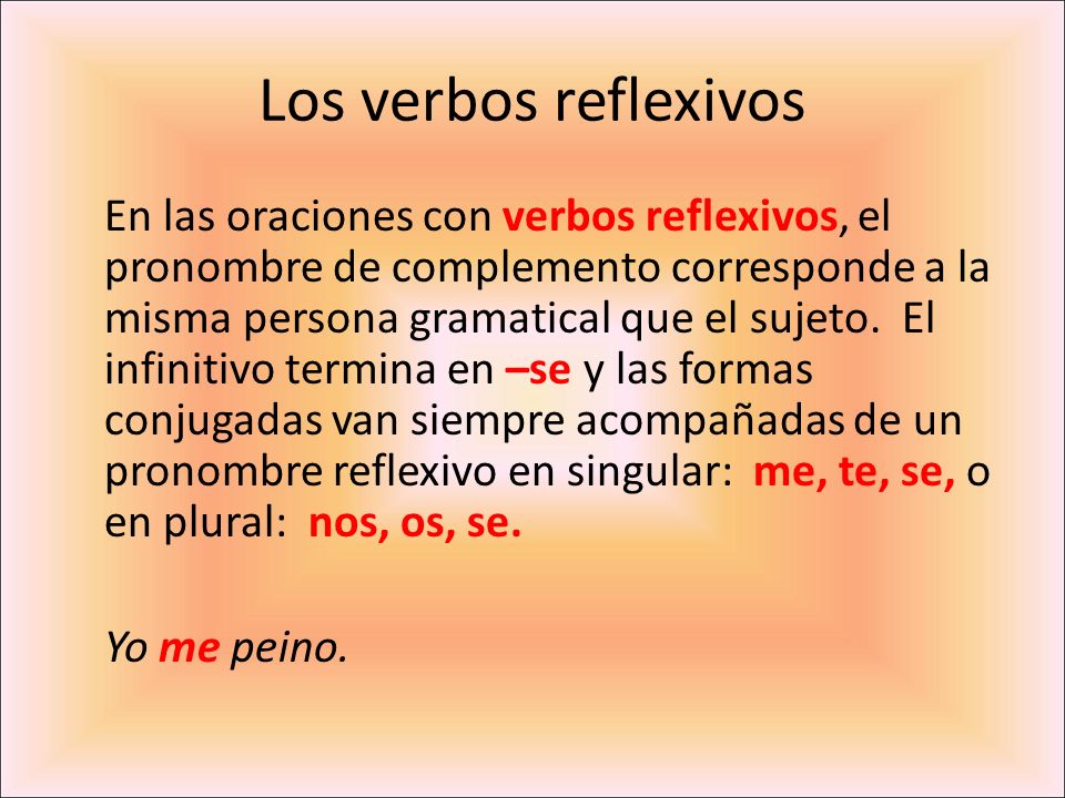Los verbos reflexivos