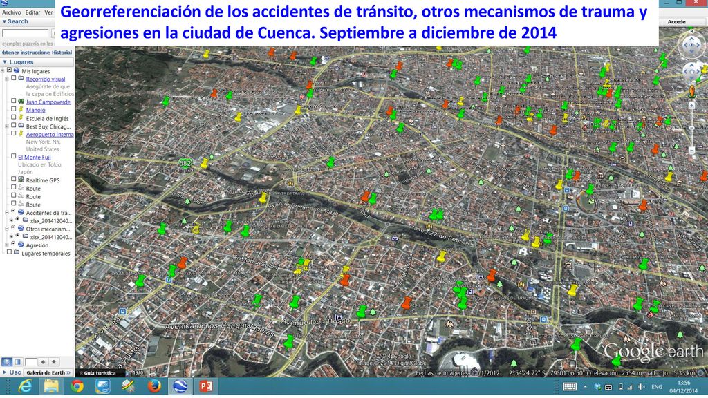 Georreferenciación de los accidentes de tránsito, otros mecanismos de trauma y agresiones en la ciudad de Cuenca.